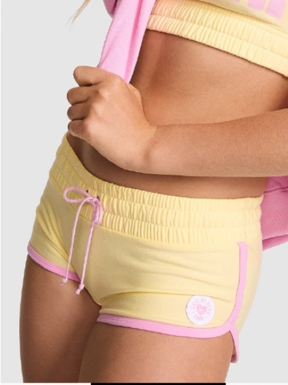 💛VS Pink fleece dorm boyshort panty sz M NWT